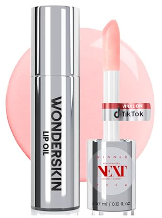 Wonderskin Lip Oil Rehab Seruml - Tinted Lip Oil Stain, Hydrating, Moisturizing, and Non-Sticky Coral Pink Tint Serum for Dry Lips (Lover)