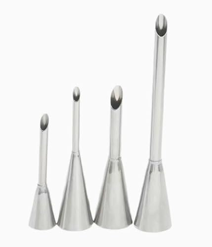 Annlpoy 5 Pezzi Ugello di Riempimento, Ugello Lungo Acciaio Inossidabile per Puff,Siringa per Torte, Crema Nozzle in Acciaio Inossidabile, siringa versatile per sacchetti di marmellata， Iniettare Pann