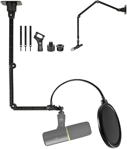 Halterung für Decken-/Wandmikrofon, kompatibel mit Shure SM58, MV7X, SM7DB, MV6, PGA48, MV7+, SM57, SM4 Mikrofonen