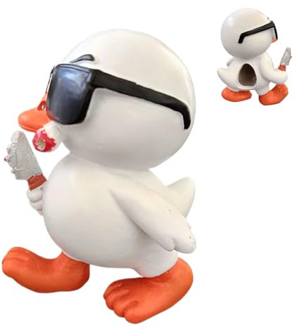 Animal Sculptures Decoration, Resin Duck Statue, Family Friends Housewarming, Incense Holder Burner Ornament for Dining Room, Study Room, Bedroom, Home Decor, 3.94 x 3.15 x 5.31 inches