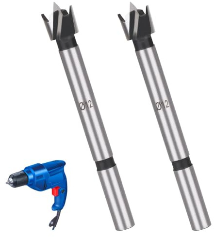 LNJBABAO 2Pcs 12mm Forstner Drill Bit Forstner Bit Wood Drill Bits for Holes Hinge Cutter for Woodworking (Ø6mm, length 95mm, Round Shank) (12mm)