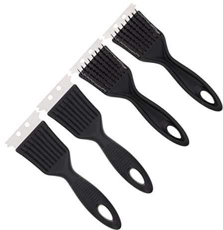 TOBBOMEY 4pièces Brosse De Nettoyage pour Barbecue Multifonctionnelle avec Brosse Métallique Acier Inoxydable pour Éliminer Les Taches Tenaces