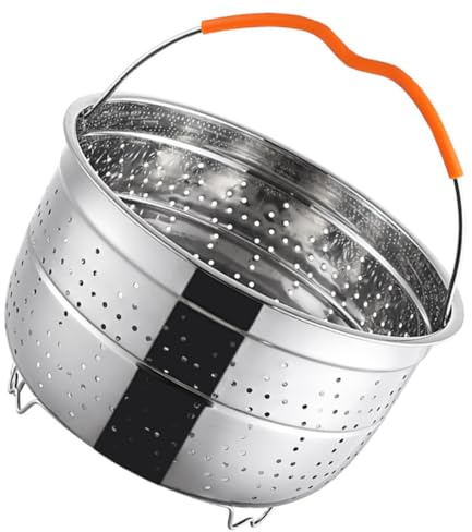 VERDANVERSE Cesta De Vapor De Acero Inoxidable Mango Pequeño y Orificios Finos, Cesta Coladora Duradera Para Verduras y Frutas, Función Drenaje Rápido, Adecuado Para Cocina y Limpieza, 1 Unidad