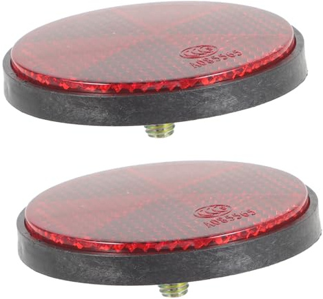 Healifty Riflettore Montato Catarifrangente Rosso in Plastica Resistente 2 Pezzi Vite da 6mm per Bicicletta Moto ATV Segnalazione Sicurezza Stradale Quotidiana