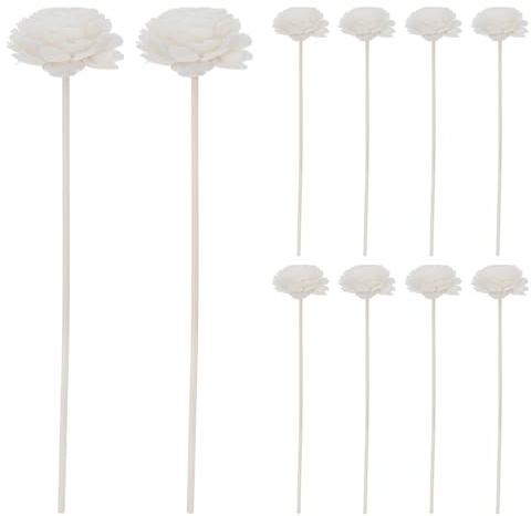 BELLIFFY 10 pezzi Bastoncini Diffusori Profumati con Fiori Decorativi Beige per Aromaterapia in Casa Ufficio Yoga Ricambio Sticks Fragranze Aromatiche