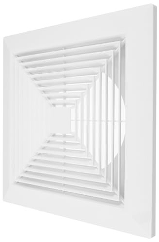 IWOWHERO Rejilla de Ventilación Cuadrada para Extractor Baño con Clips de Resorte Cubierta de Techo para Ventilación y Circulación de Aire