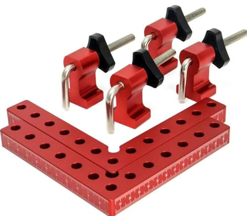 Angolo di posizionamento a 90 gradi, 2 tenditori angolari, morsetti ad angolo retto, morsetto angolare, angolo di arresto in metallo, utensili Woodpeckers, angolo di carpentiere per la lavorazione del