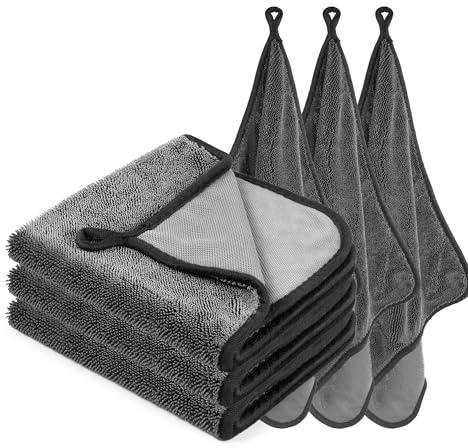 YIYIZI 3 Pcs Total Clean Chiffon Micro Fibre, Chiffon Miro 40 x 40cm, Extrêmement Absorbants, Non Pelucheux, Shiny Bath Serviette pour Maison, Cuisine, Voiture, Cabine De Douche
