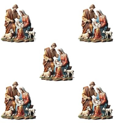 KSJOAIDDE 5 set med Jungfru Maria och Jesus staty gåvor jul julkrubba figurer för bordsskiva