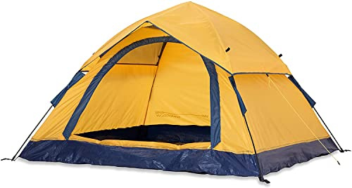 Lumaland x Where Tomorrow Tente de Camping Dôme Pop-up - Tete Légère 3 Personnes - Camping/Festivals - 2 Entrées - 210 x 110 cm - Jaune