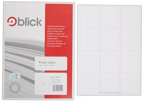 Blick Computer-Etiketten - 100 Blatt - 63, 5 mm x 72 mm