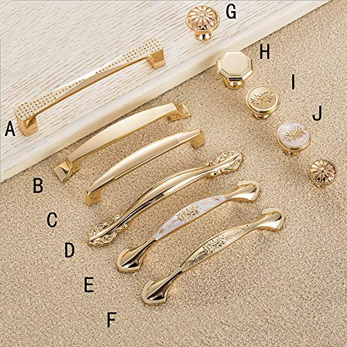 Angela-homestyle Schubladengriff Möbelgriff Möbelgriffe Schrankgriff Küchengrif Zierteile Türgriff Griffe Gold (D, 128mm)