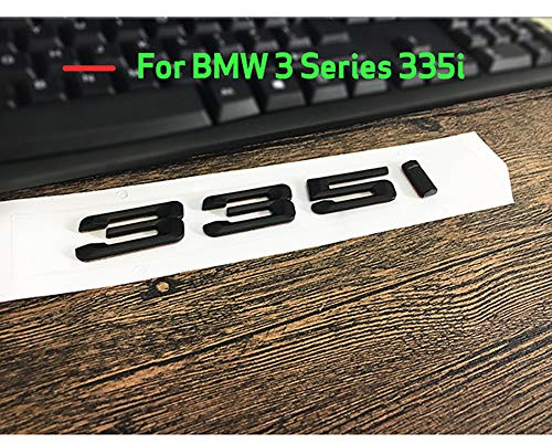 ontto Matt Schwarz ABS Auto Buchstaben Nummer Anzahl Wort Kofferraum hinten Emblem Embleme Abzeichen Aufkleber Brief Stamm Deckel für 3 Serie 335i 335Li 340i Dekoration Zubehör Aufkleber