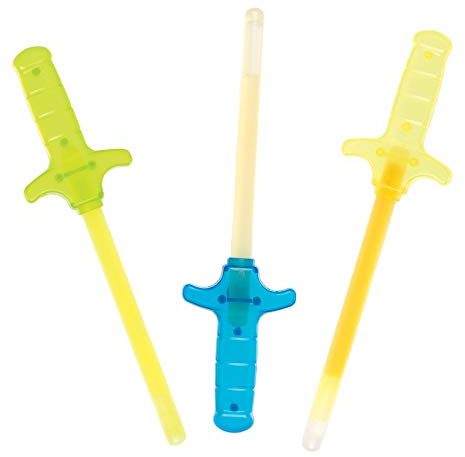 Baker Ross Espadas Luminosas AT846 (paquete de 3) para bolsos de fiesta y pequeños juguetes para niños, surtidos