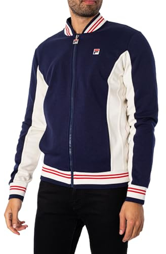 Fila Men's Settanta Track Jacket, Peacoat/Gardenia/Chinese Red