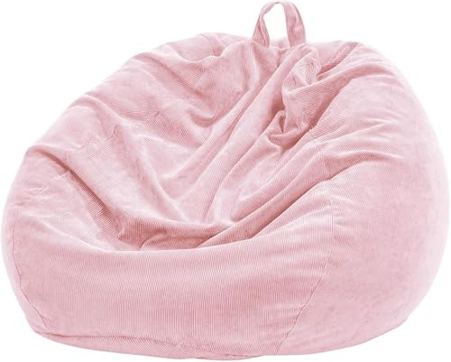 Nobildonna Bean Bag Chair Cover (No Filler) for Kids Beanbag Stuffed Animal Storage Without Filling Plush Toys Holder and Organizer Soft Premium Corduroy 200L