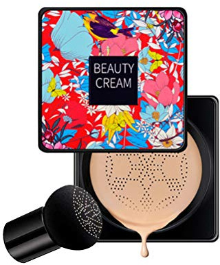 JTLB Air Cushion CC Cream Mushroom Head Makeup Base, BB Air Cushion, BB Cream, oklanderlig sminkbas, ton makeup bas med luftkudde svamp