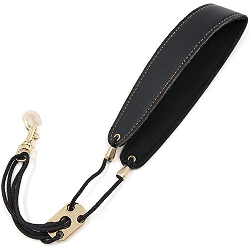 Saxophongurt Mit Haken, Saxofongurt, Saxophon Trage, Saxophon Band Verstellbarer Gepolsterter Trageriemen Aus Leder Und Extrerm Stabiler Karabiner Für Saxofon/Saxophone/Alt/Tenor/Sopran/Bariton
