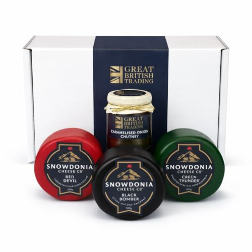 Snowdonia Cheese & Chutney Gift Box Including Black Bomber, Red Devil, Green Thunder from GREAT BRITISH TRADING LIMITED