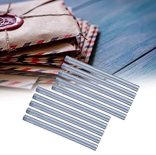 Lantuqib Klebe Pistole Siegellack Wachs Sticks, Siegellackstempel Wachssticks Siegellack für DIY Einladungskarten für Umschläge(grau Blau, Weihnachtsmann)