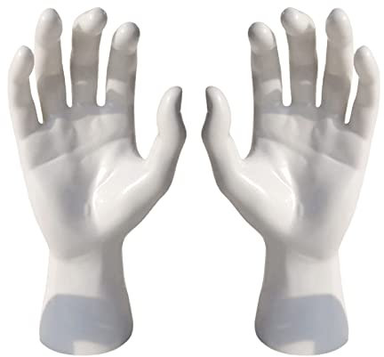 Tubayia Herren Schaufensterpuppe Hand Modell Schmuckständer Schmuckhand Armband Uhr Schmuck Display (Weiß 1 Paar)