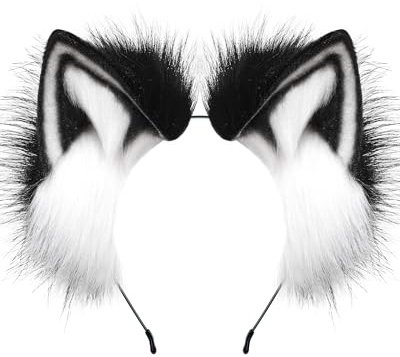 ZFKJERS Haarreif mit Fuchs-Wolfs-Katzenohren für Erwachsene, Cosplay-Kostüm-Haaraccessoire für Halloween