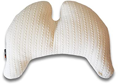 MeroWings Flügelkissen, Grace (S) Creme Kaschmir-Mix - Bezug und Patentierte Füllung. Dekokissen vom Designer, Ergonomisches Kissen, Nackenkissen, Lendenwirbelkissen, Lesekissen, Kuschelkissen