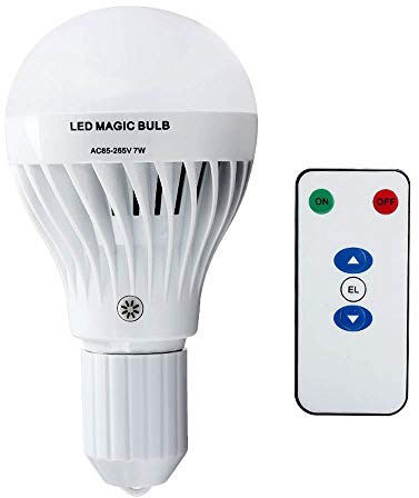 Blackr 7W E27 LED Rechargeable Emergency Bulb Flashlight Torch with Remote Controller for Home Indoor Lighting (Warm White Light)