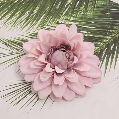 ZEYRU 20 Stück Dahlie, künstliche Seidenblumen, Köpfe für Hochzeitsdekoration, Rose, DIY-Kranz, Scrapbooking, Handwerk, gefälschte Blumen, lila Farbe