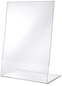 CASHDISPLAY - Expositor A8 Vertical Pack 10 Unidades | Portagráficas de Sobremesa Acrilico, Doble Cara, Soporte en V | Rápido y Sencillo de Cambiar | Soporte para Restaurantes, Oficinas, Tiendas