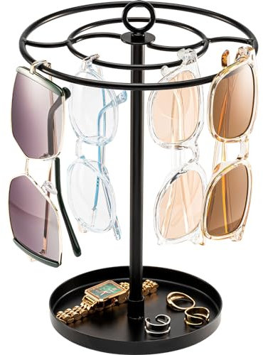 ProCase 360 drehbare Brillenständer, Brillenaufbewahrung für mehrere Brillen Ständer Sonnenbrillen Halter Sunglasses Organizer für bis zu 20 Brillen, Brillenablage Brillenhalter -Schwarz