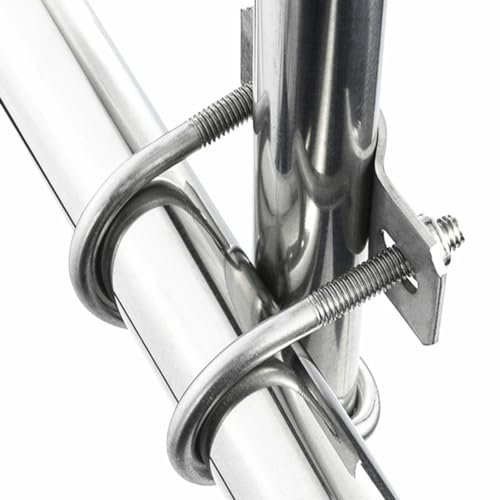 Rohrschelle aus verzinktem Edelstahl, doppelte U-förmige Schraube, speziell geformte Rohrschnalle-304-M8-20x20mm