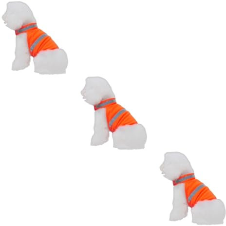 BESPORTBLE 3stücke Hochsichtbare Reflektierende Hundeweste Atmungsaktiv Für Sommeraktivitäten Geeignet Für Laufen Wandern Leuchtendes Orange