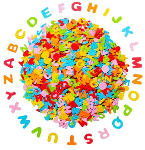 Letras Adhesivas Coloridas - 520 Pegatinas de Goma Espuma Autoadhesivas Para Pegar - Juego de Letras Para Niños Escolares