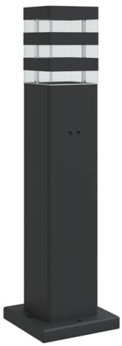 vidaXL Wegeleuchte mit Steckdose Schwarz 50 cm Aluminium