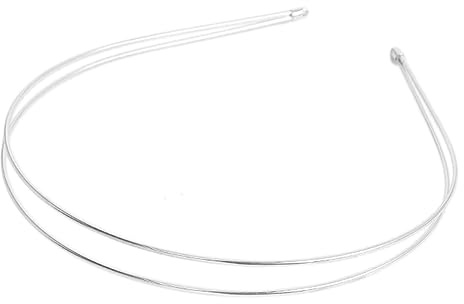 Fhsqwernm Serre-tête en métal lisse vierge pour homme et femme, Double rangée argentée