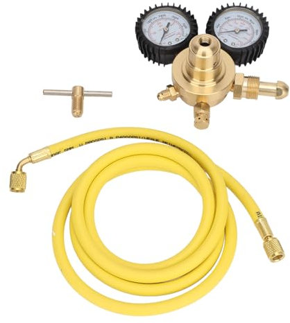 Stickstoffregler, Messing-Stickstoff-Manometer, Reglertest-Set, Einlass-Auslass-Anschluss mit 200 Cm Schlauch