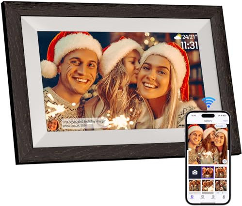 Ekasoco WLAN Digitaler Bilderrahmen 10,1 Zoll, 1280x800 HD IPS-Touchscreen Elektronischer Bilderrahmen mit 32GB Speicher, Auto-Rotate, Teilen Fotos/Videos Sofort über APP von Uberall