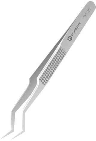 1PC AAA-16S Chip Positioning Tweezers High Precision Flying Line Super Hard Tweezer Mobile Phone Motherboard Repair Hand Tools for Soldering and IC Chip Micro-repair (AAA-16S)