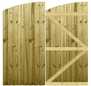 Premier Garden Supplies Made to Measure Feather Edge Semi-Braced Arch Top Driveway Gates for Measurements Height 5ft - 6ft (150-180cm) x Width: <6ft (183cm)