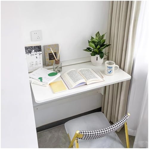 Stehtisch klappbar - Wandtisch klappbar - Wandklapptisch Schreibtisch - klappbarer Schreibtisch - Kleiner Klappbarer - für kleine Räume, Heimbüro, Esszimmer, Waschküche, Küche(White,84*49cm/33*19.3inc