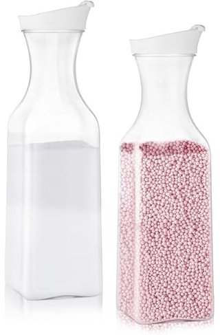 2pcs Washing Powder Storage 1.5L, Detergent Dispenser, Laundry Detergent Storage, Reusable PET Plastics Laundry Powder Storage, Transparet Detergent Container for Laundry Powder Fabric Softener