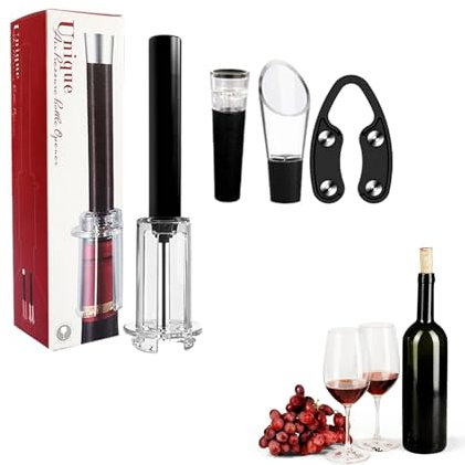 Sirseon Juego de abridor de botellas, Juego de abridor de vino | Kit de abridor de botellas con tapón de vacío,Prácticos accesorios para abridor de botellas de vino para el hogar, picnic al aire