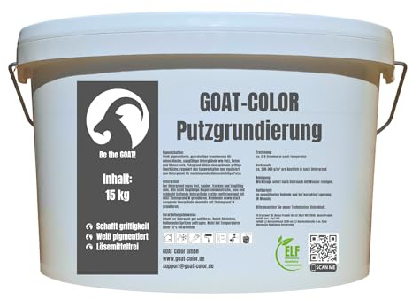GOAT Putzgrundierung – Quarzhaltige, lösemittelfreie Grundierung für Putz, Beton & Mauerwerk | Innen & Außen | Wasserbasiert, griffig, diffusionsoffen (15kg)
