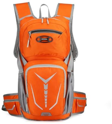 ESTCNK Damen-Fahrrad-Rucksack, lässiger Tagesrucksack, Sportrucksack, Reiserucksack, Orange/Abendrot im Zickzackmuster (Sunset Chevron)
