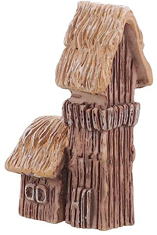 BESPORTBLE Decoración De Casa De Techo De y Troncos Cabaña Miniatura De Casa De Hadas De Adorno De Jardín para