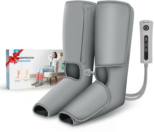 COMFIER Leg Massager for Circulation with Heat, Compression Calf Massager Pain Relief,Foot Massager,Leg Wraps for Reduce Swelling,Muscle Fatigue,Adjustable Massage Boots,Gifts