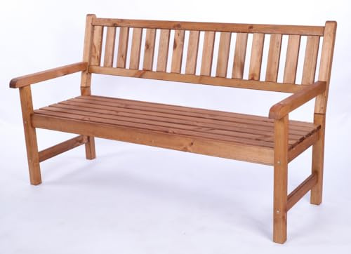 PROREGAL Gartenbank Grana | HxBxT 90x154x70cm | Ohne Abdeckung | Braun | Parkbank Gartenmöbel Sitzbank Bank Friesenbank