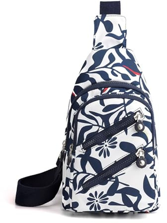 FANDARE Élégante Sac à poitrine Femme Bandoulière Sacoche Dame Sacs traversants Sacs à dos porté travers avec trou pour écouteurs Sac porté épaule Voyage Sac messager Outdoor urbain Sac de sport