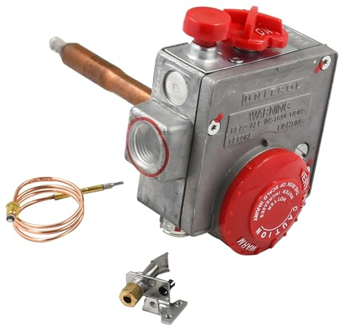 110-326 Water Heater Valve, Natural Gas Water Heater Thermostat, Water Heater Gas Control Valve with 1-3/8 Shank, 3-1/2 W.C, built-in non-circulating energy cut-off (ECO) system